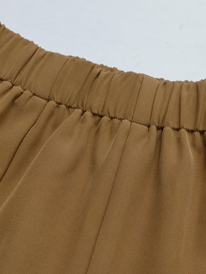 Stijlvolle Tweedelige Blazerset met Wijde Broek