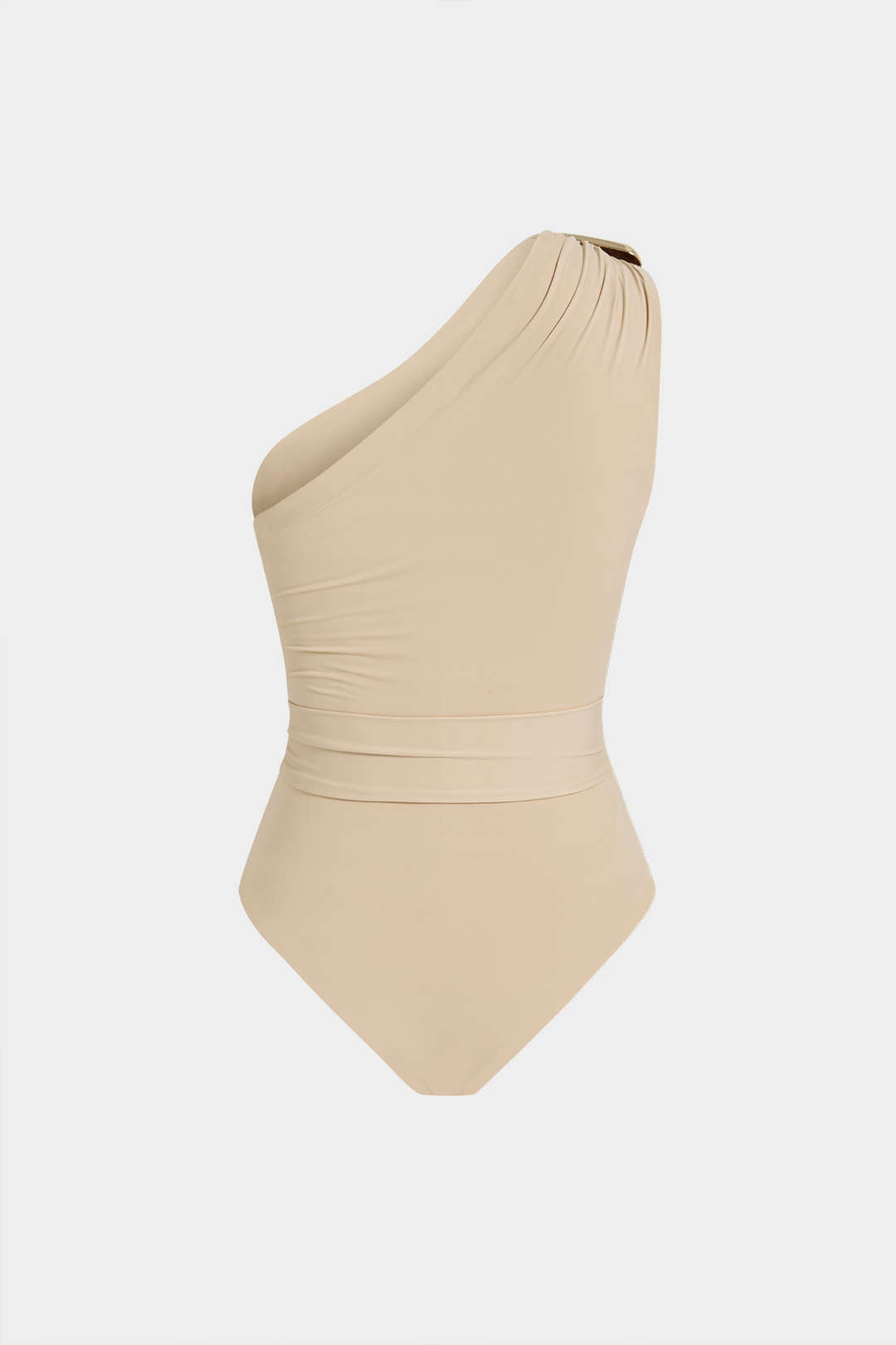Asymmetrische mouwloze body met één schouder en uitsnijding