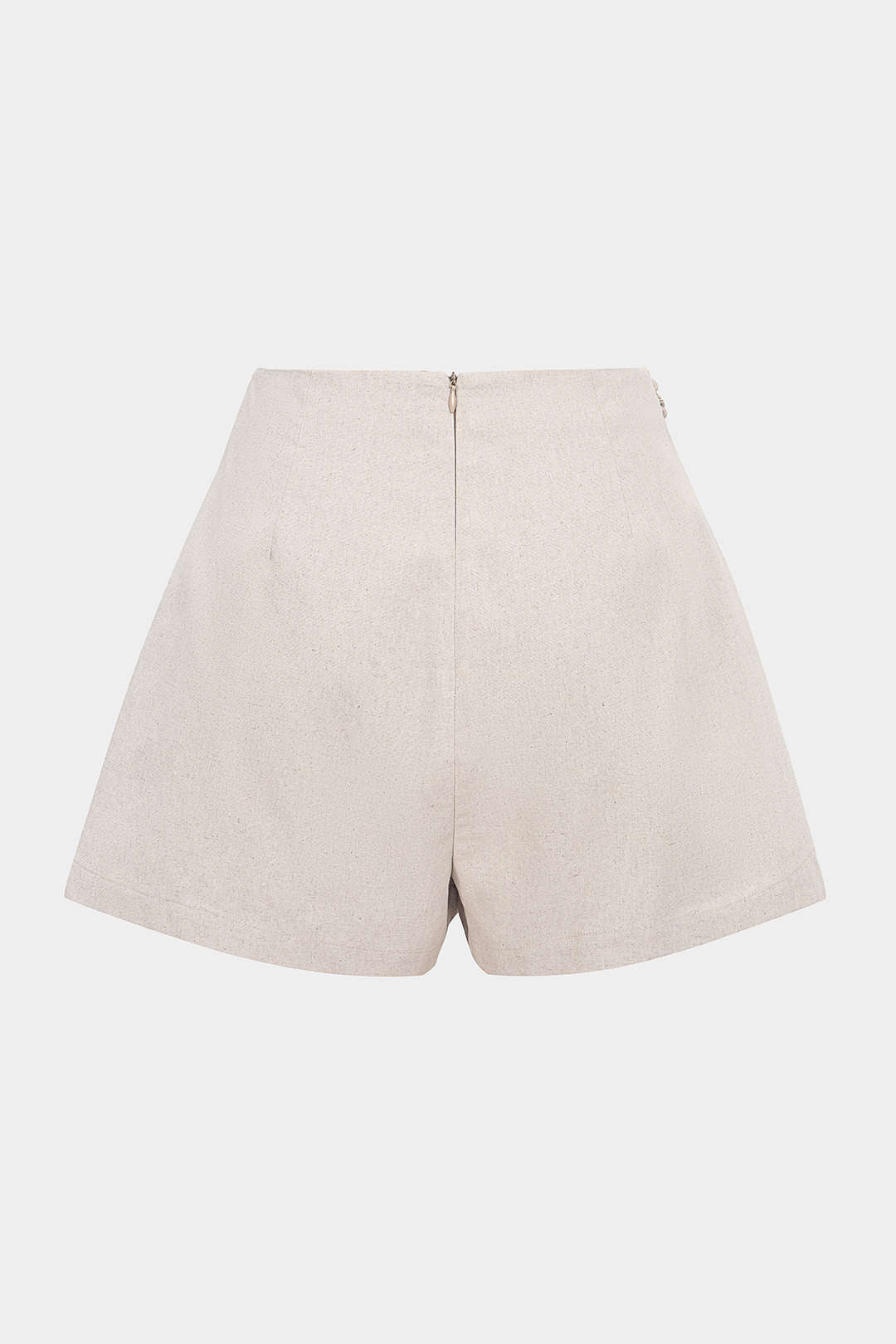Linnen asymmetrische short met gedraaid detail