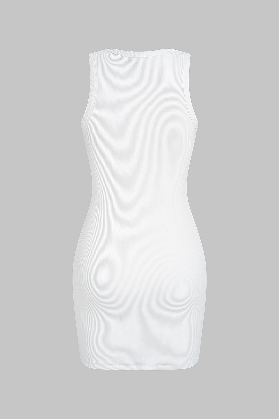 Metallic mouwloze midijurk met ronde hals en gesp