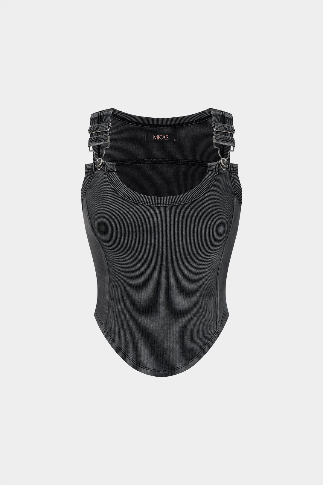 Tanktop met ronde hals en gesp