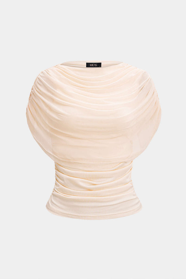 Céline - Mouwloos T-shirt met ruches
