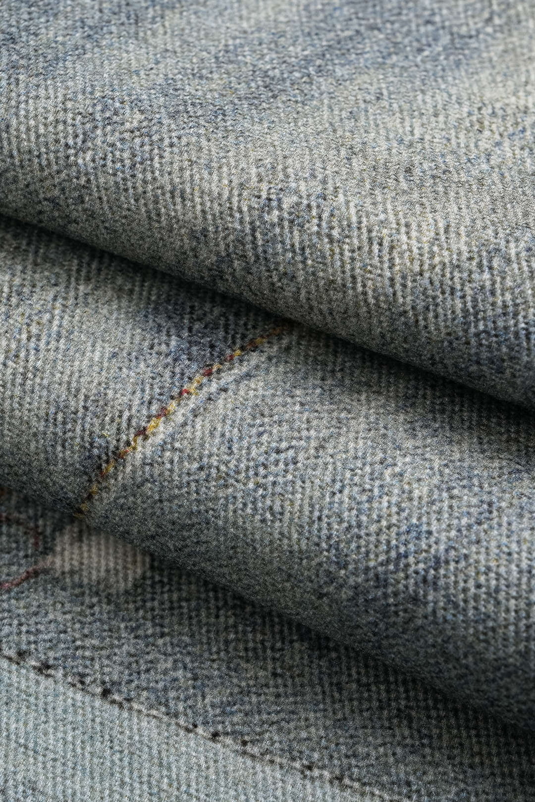 Denim abstracte print broek met wijde pijpen