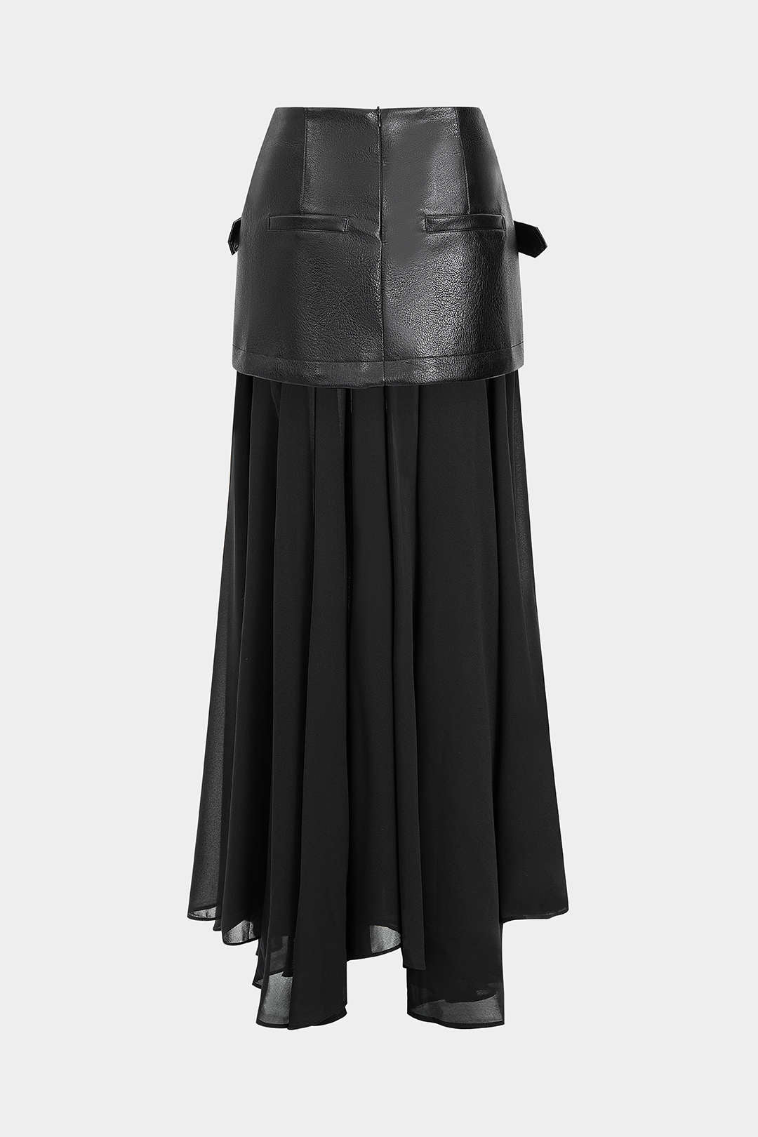 Loïs - Leren-look patchwork midirok