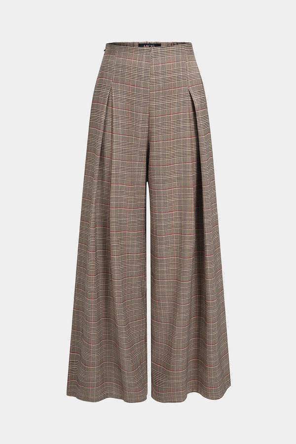 Wijde broek met ruitprint