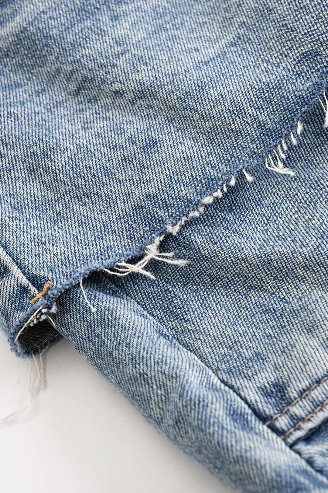 Denim patchwork rok met zakken en rits