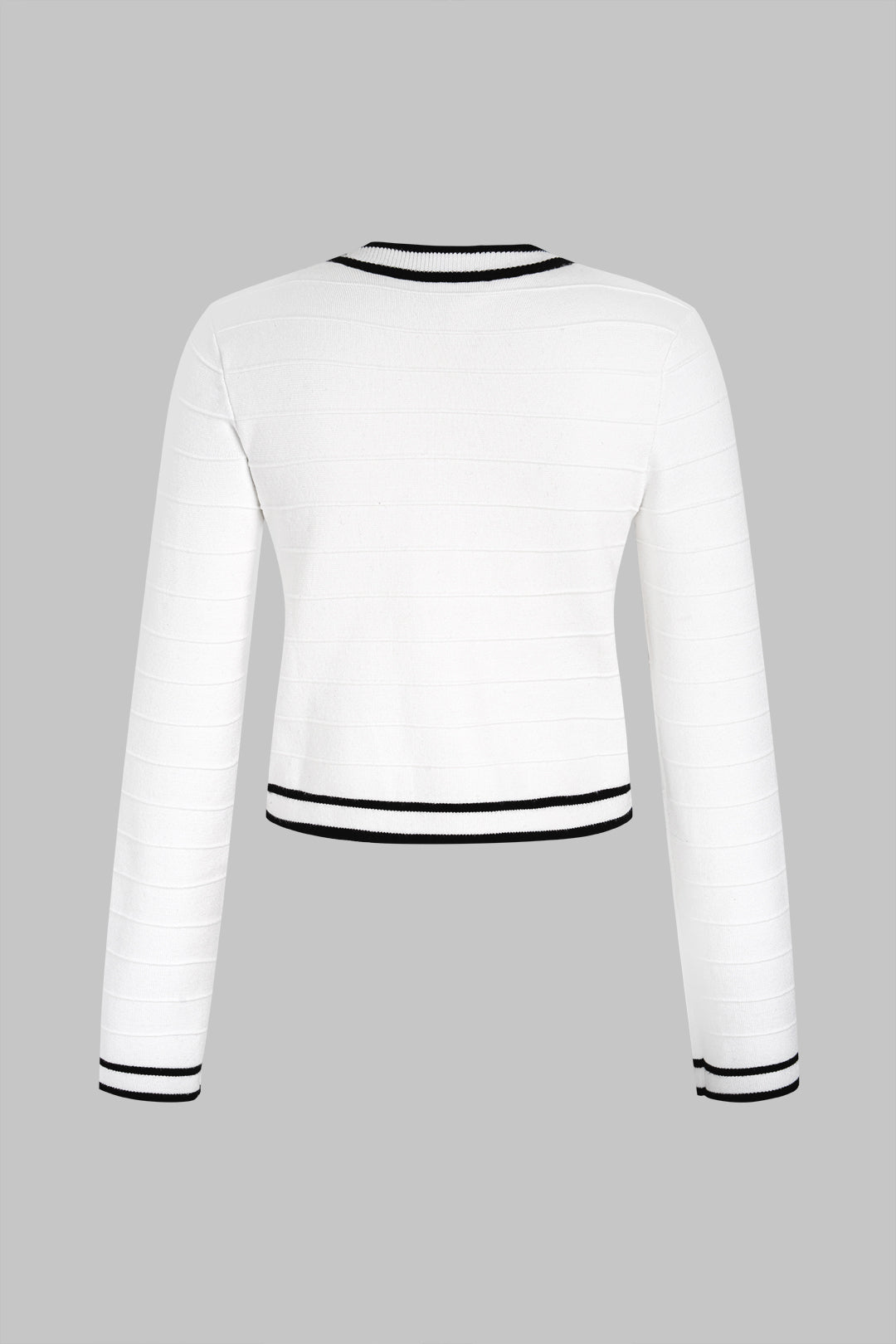 Gebreide metallic top met lange mouwen