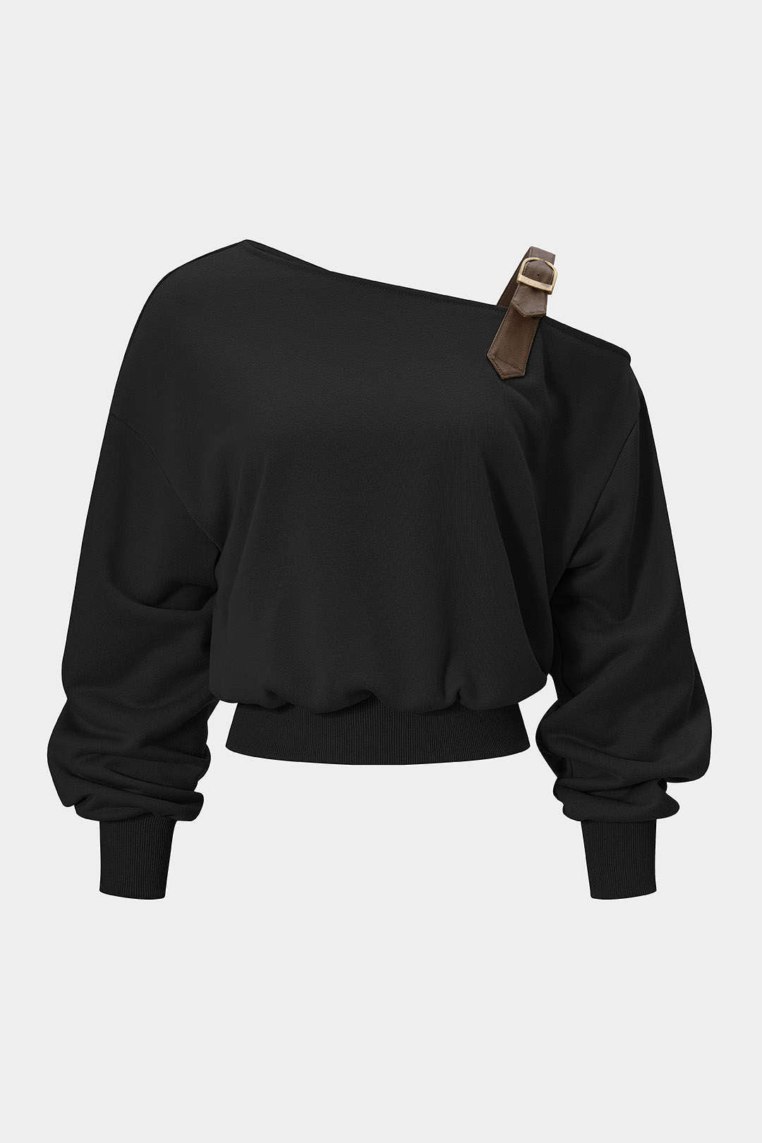 Bo - Patchwork asymmetrische sweater met lange mouwen