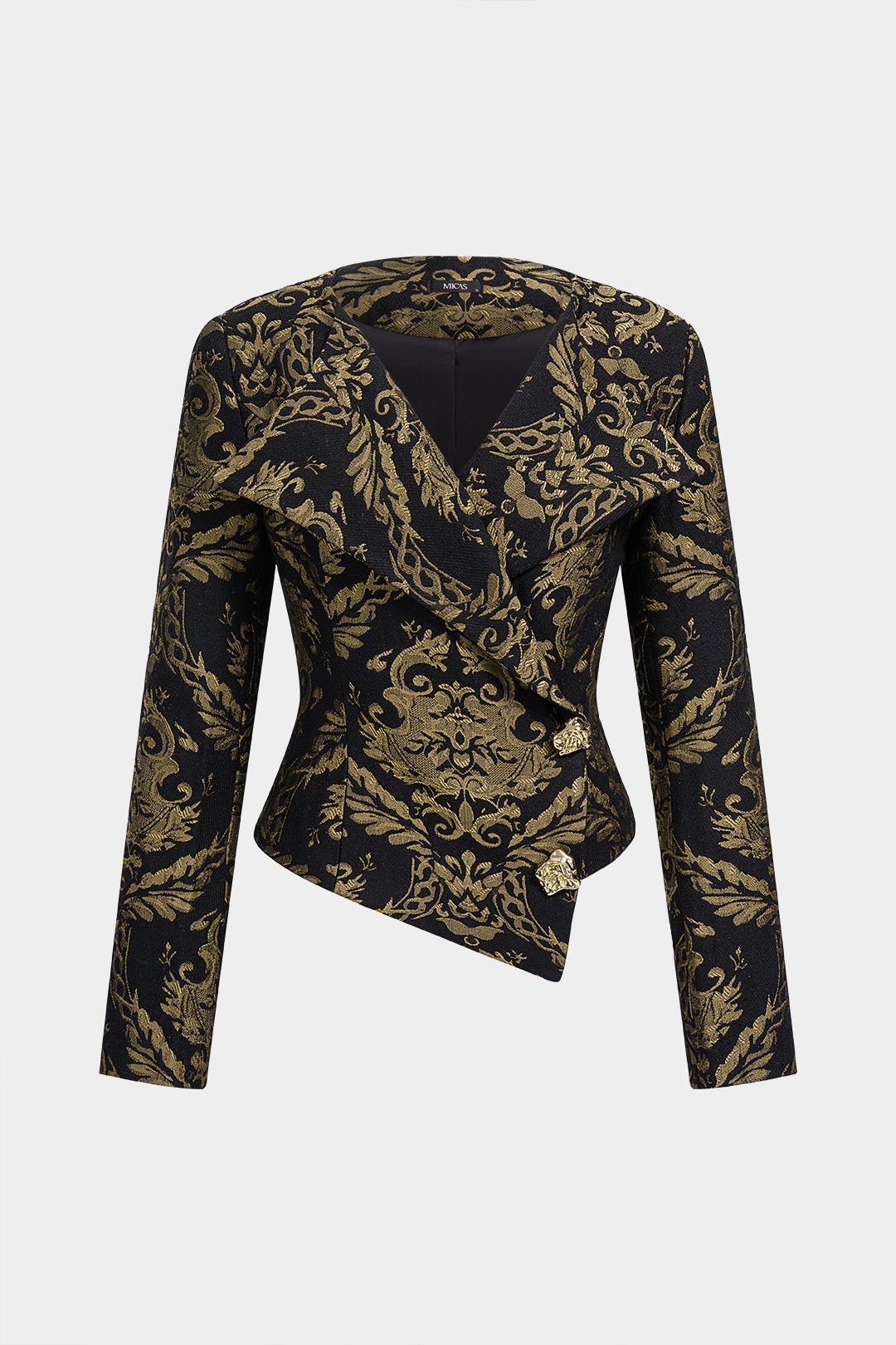 Jacquard asymmetrische blazer met knoopjes