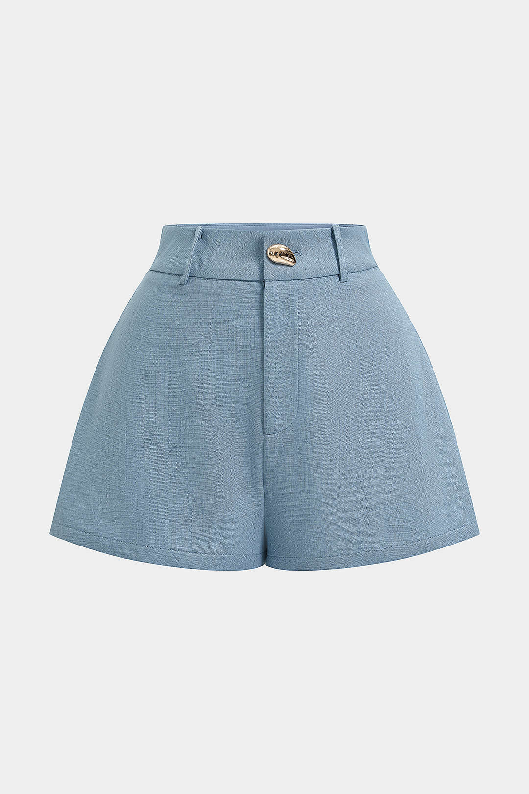 Linnen short met hoge taille en knoopjes