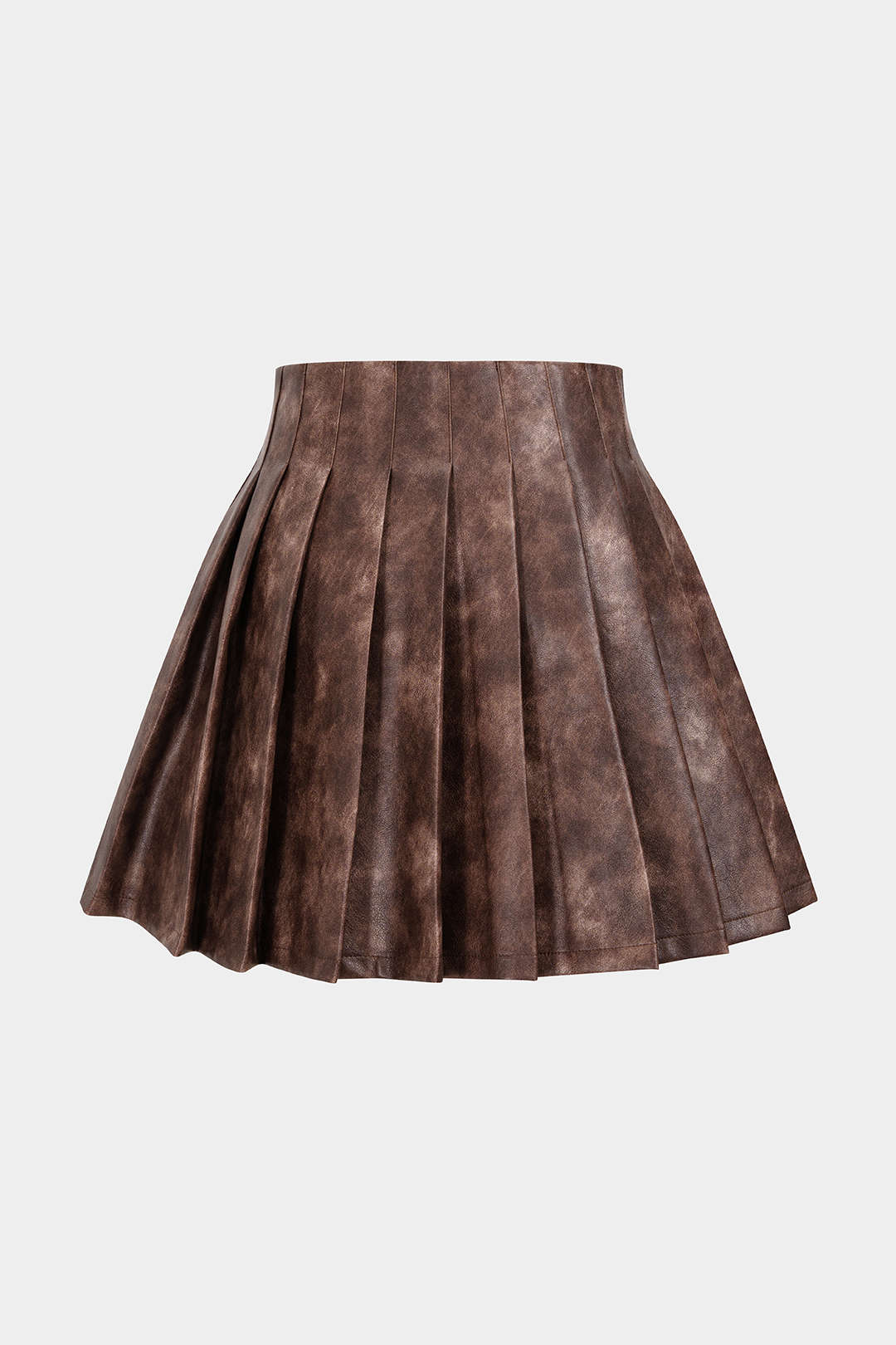 Verwassen leren-look minirok met rits