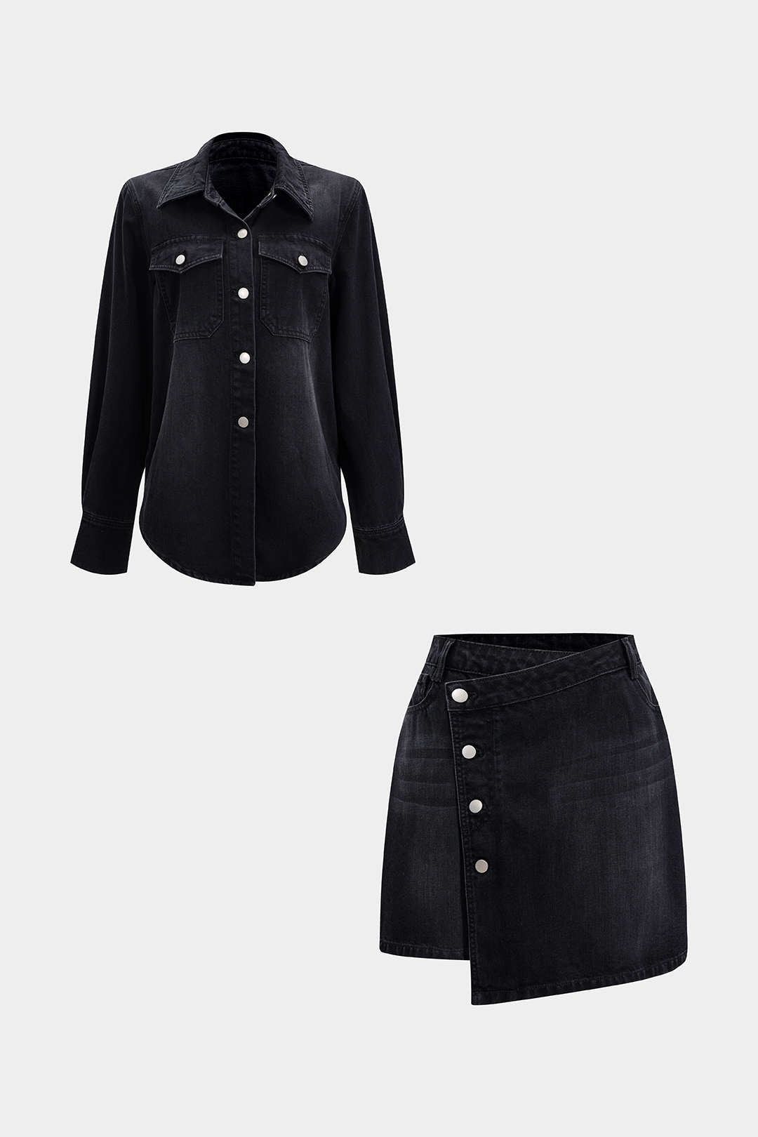 Wende - Denim set met top en minirok