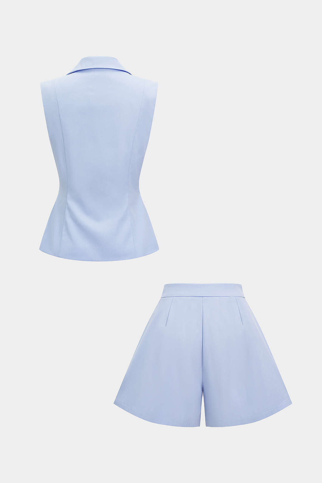 Sara - Metallic set met gilet en short