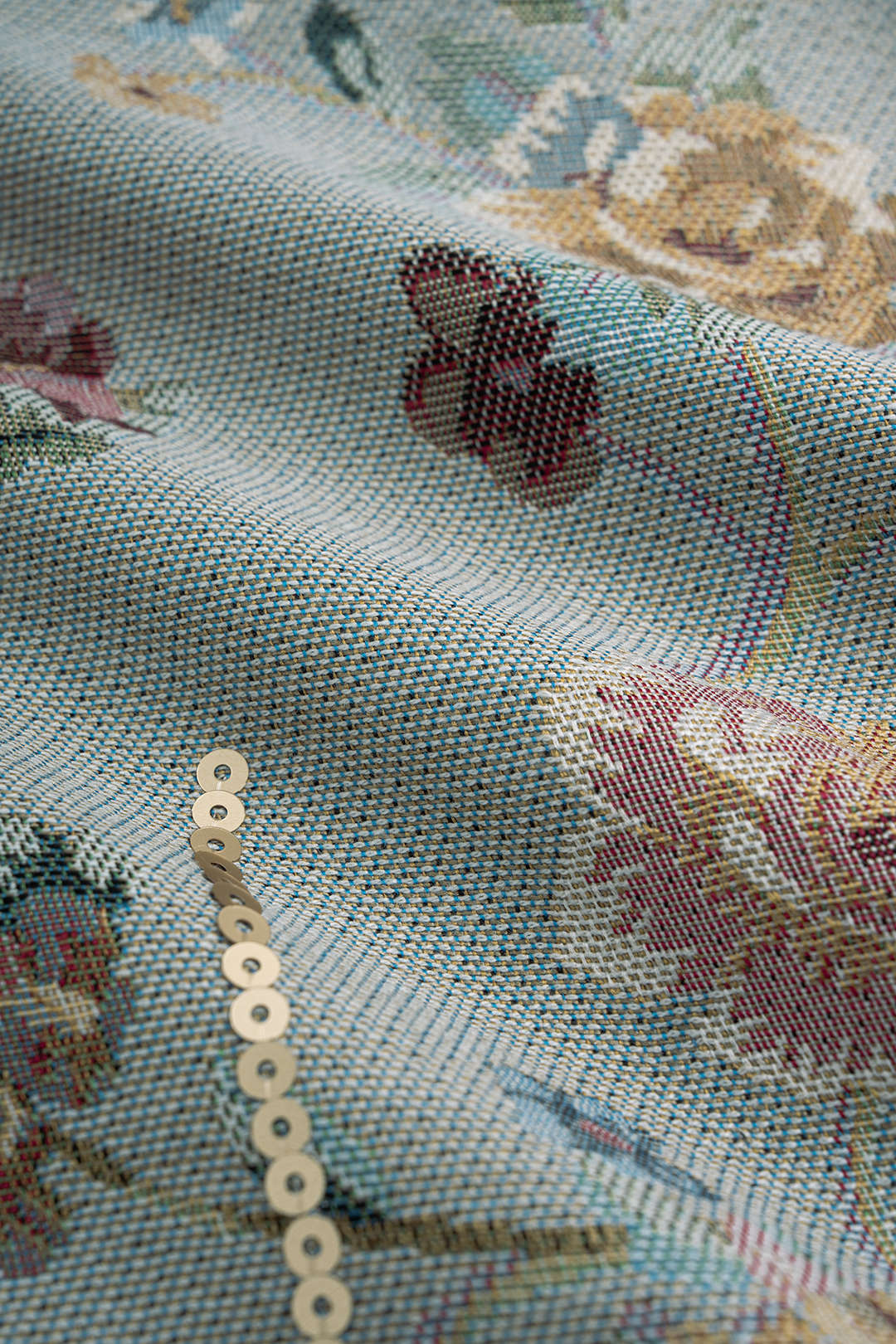 Bloemenprint jacquard jasje met knoopjes