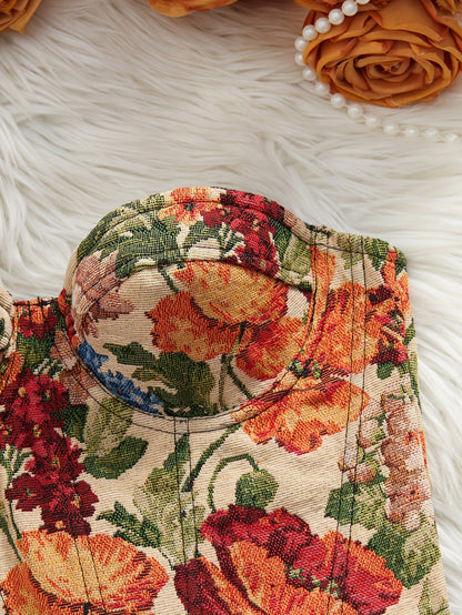 Retro Corset met Beugel zonder Borstpad