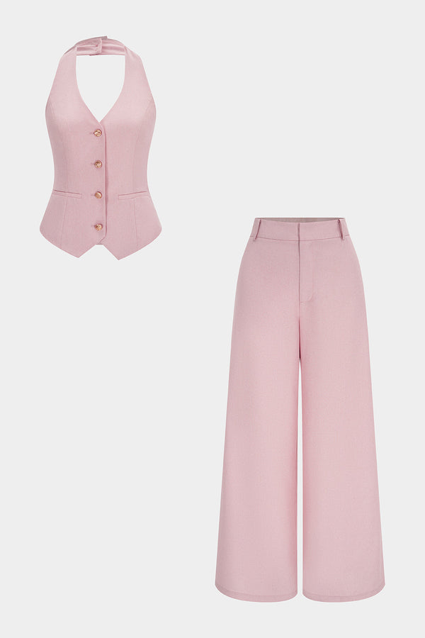 Linnen set met gilet en broek