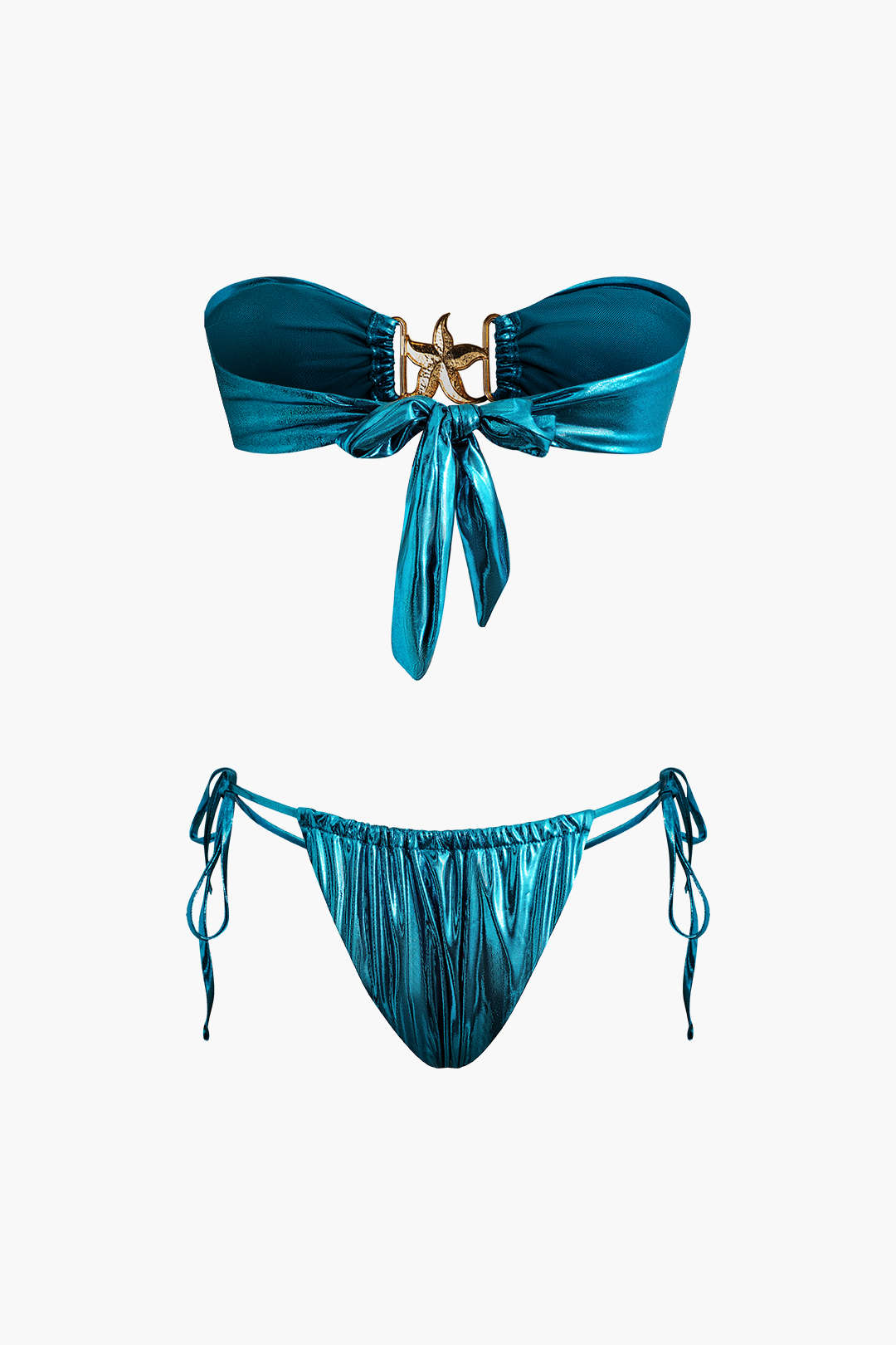 Bikini met knoopdetail en ruches