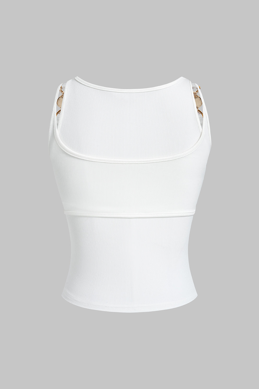 Demi - Metallic tanktop met ronde hals