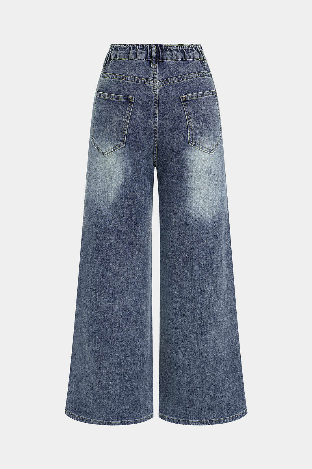 Jeans met borduursel, strass en uitsnijding