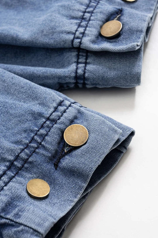 Denim jeans met hoge taille, ritssluiting en ballonmodel