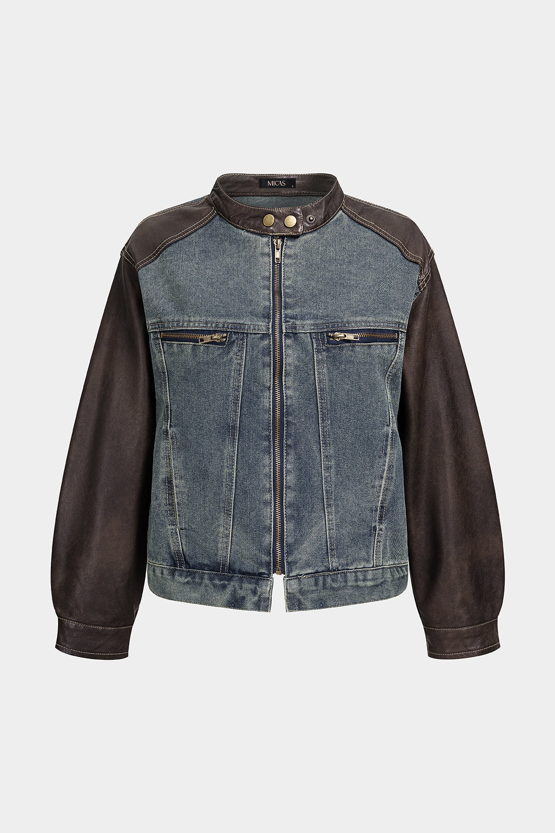 Pien - Denim patchwork jasje met rits