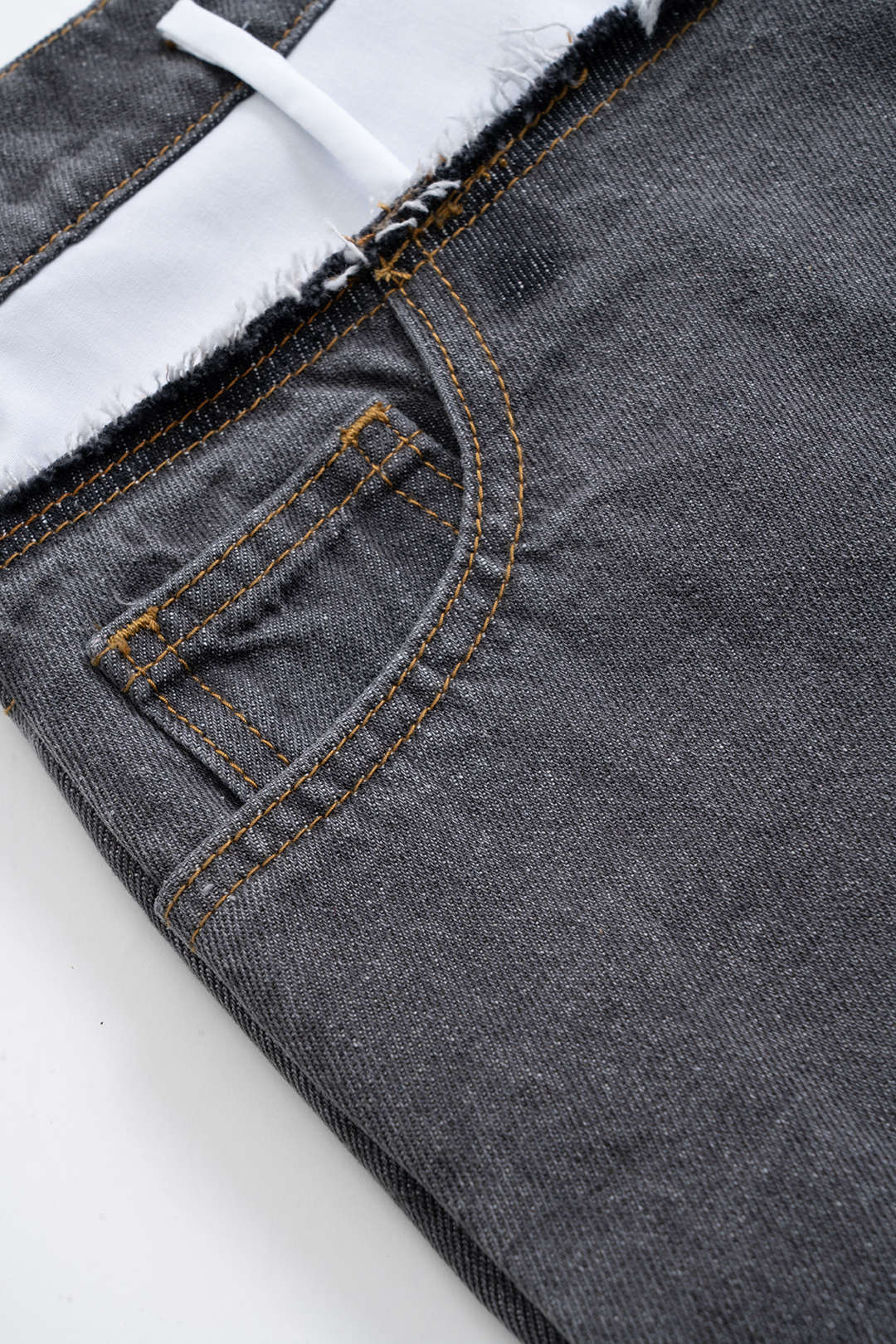 Denim patchwork minirok