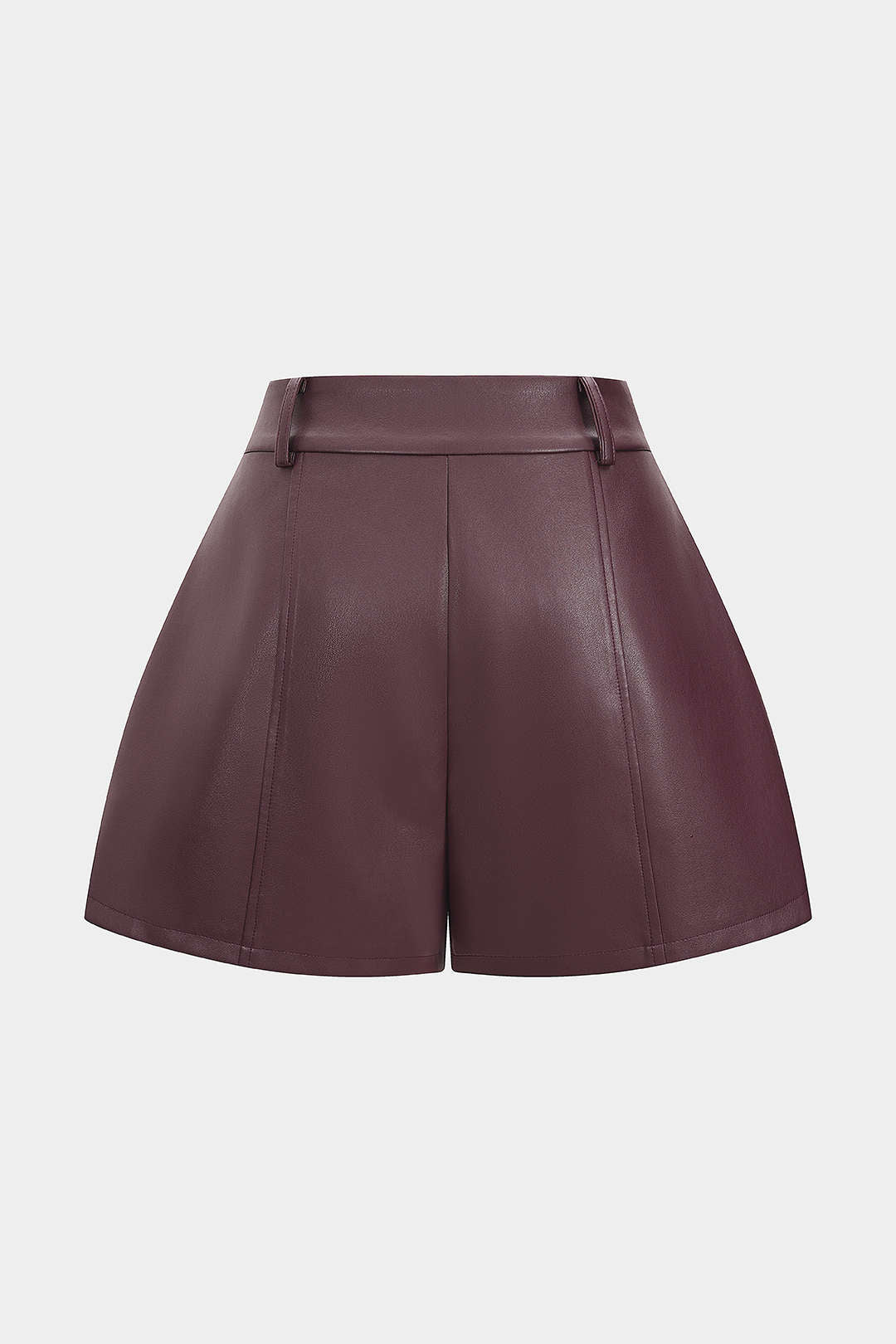 Leren-look short met hoge taille en wijde pijpen