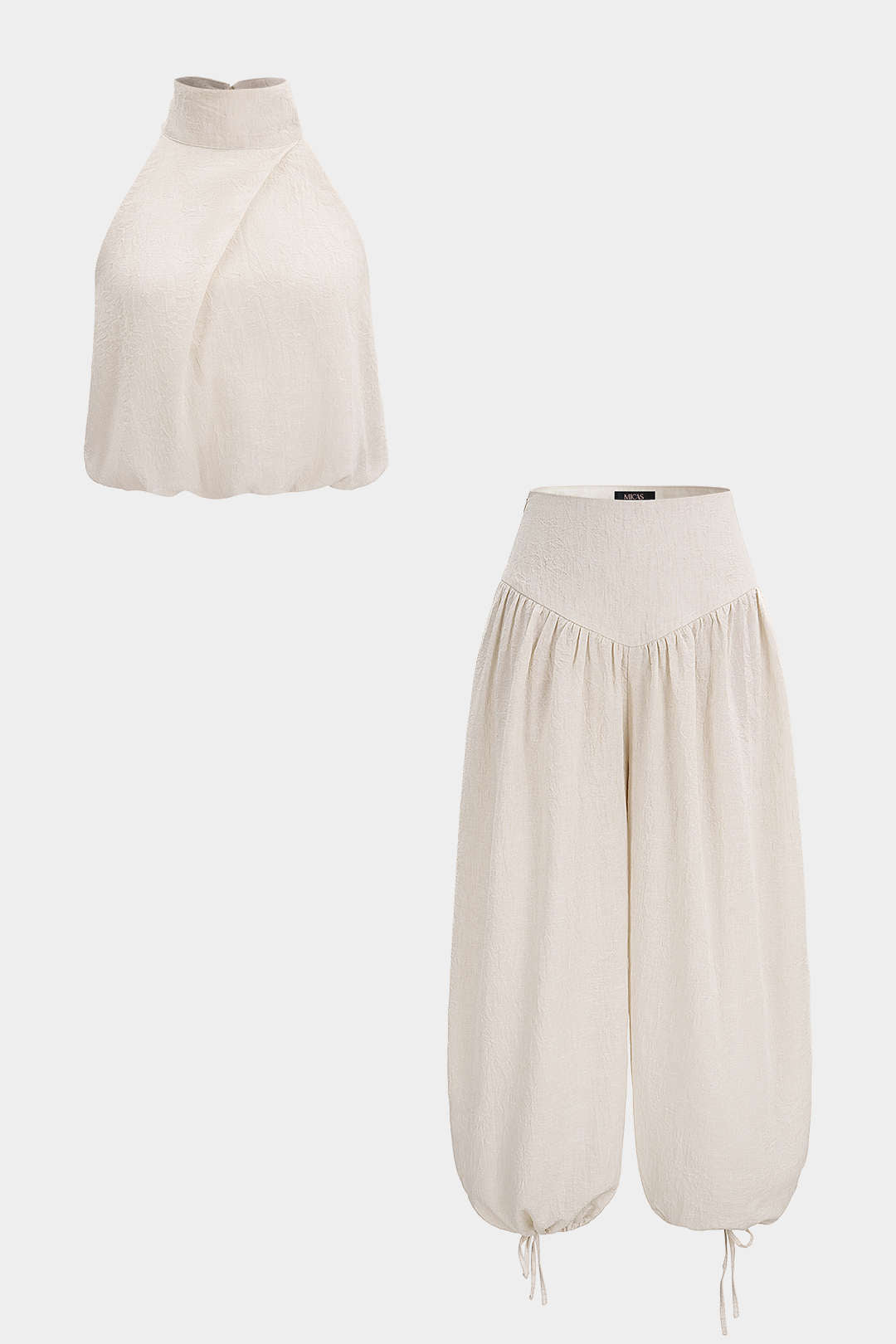 Lara - Mouwloze set met top en broek