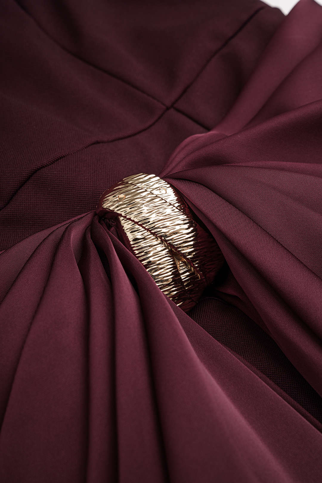 Patchwork metallic midijurk met ruches en lange mouwen