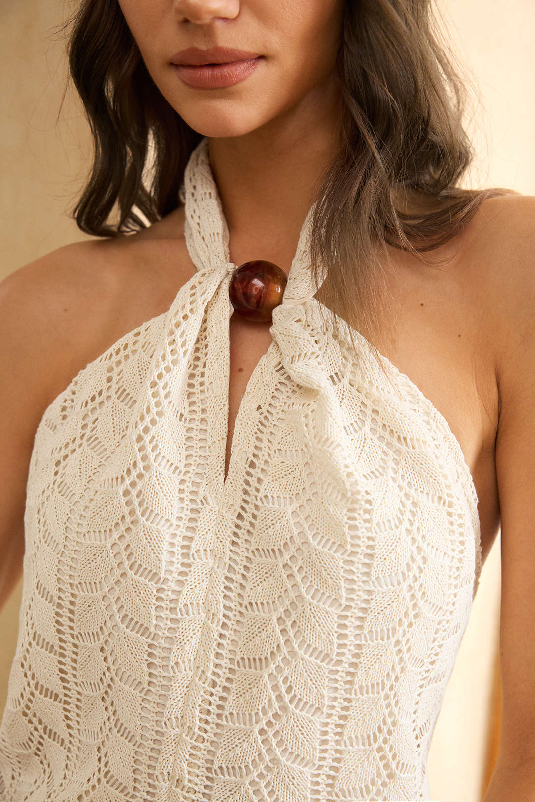 Tanktop met opengewerkt detail en open rug
