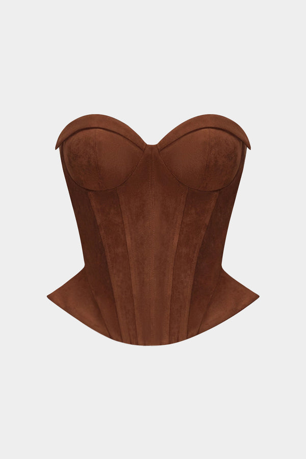 Suède strapless top