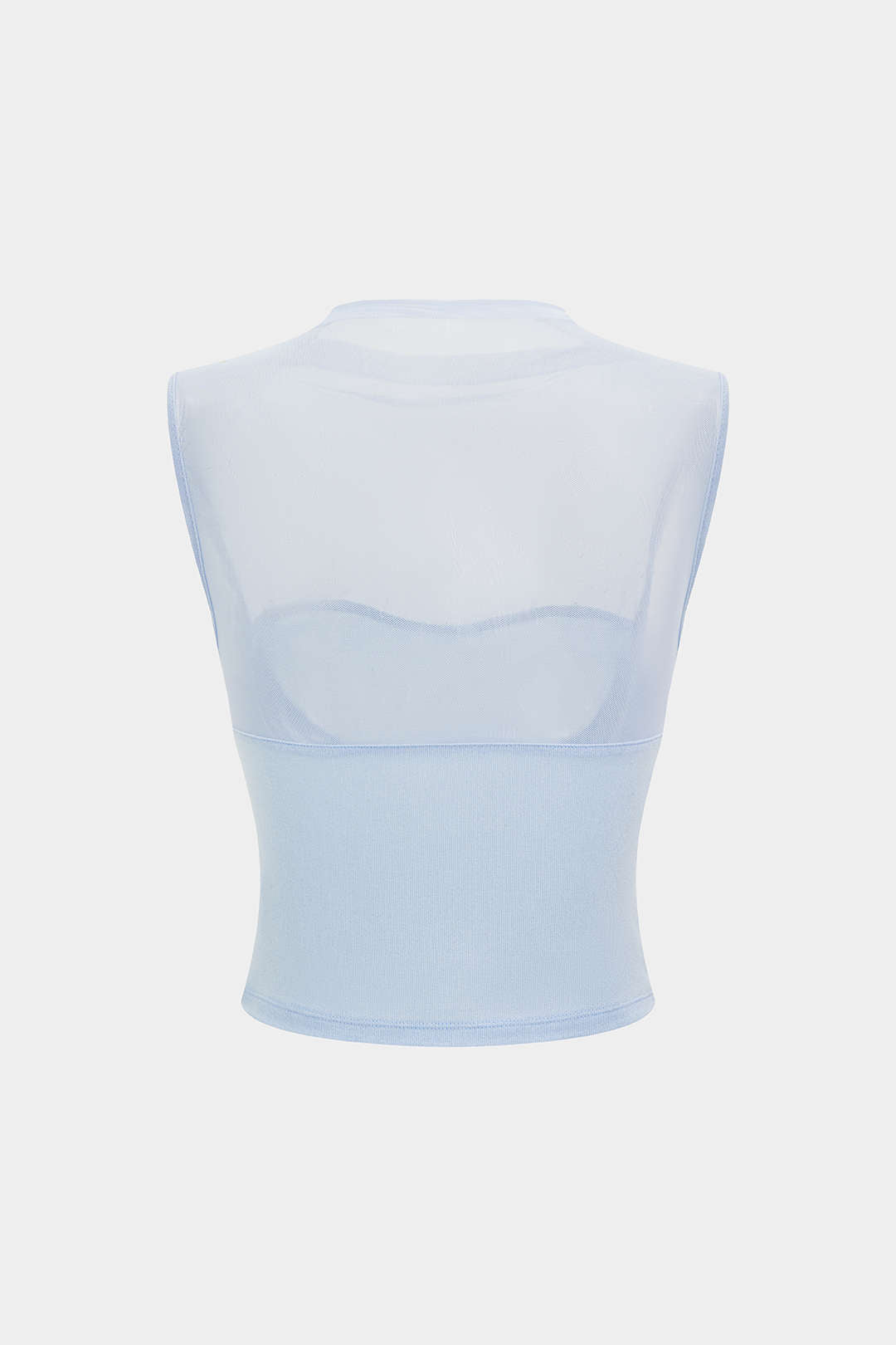 Tanktop met opstaande kraag en ruches