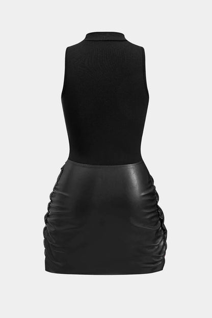 Mouwloze mini-jurk met strik