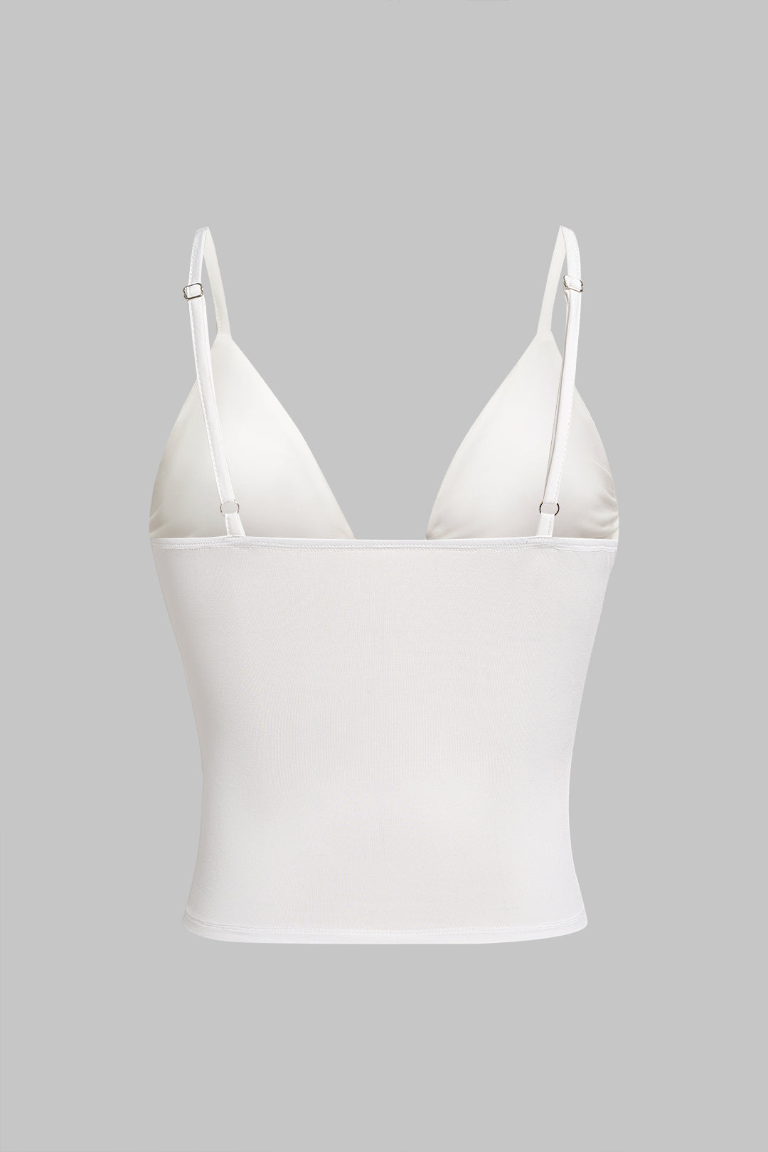 Metallic top met V-hals en ruches