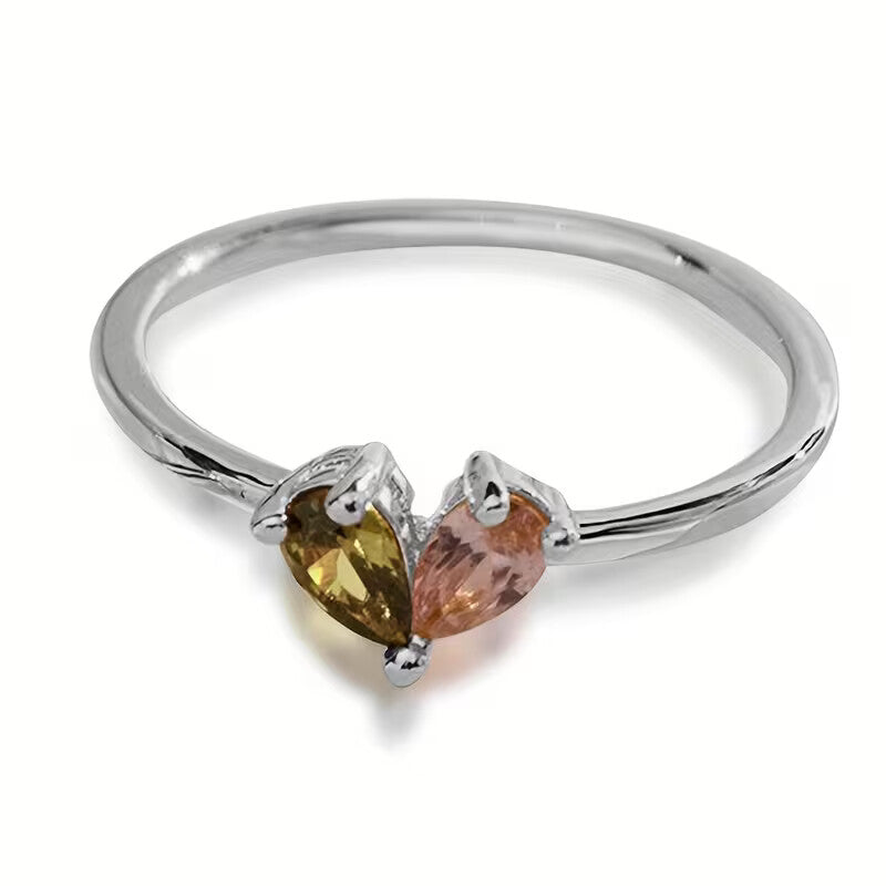 Duo Geboortesteen Ring