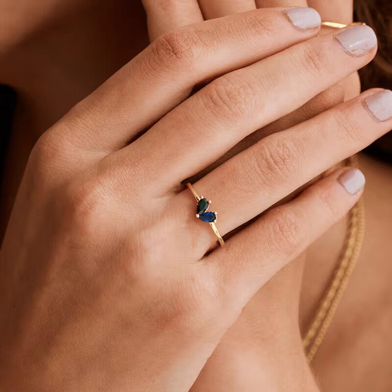 Duo Geboortesteen Ring