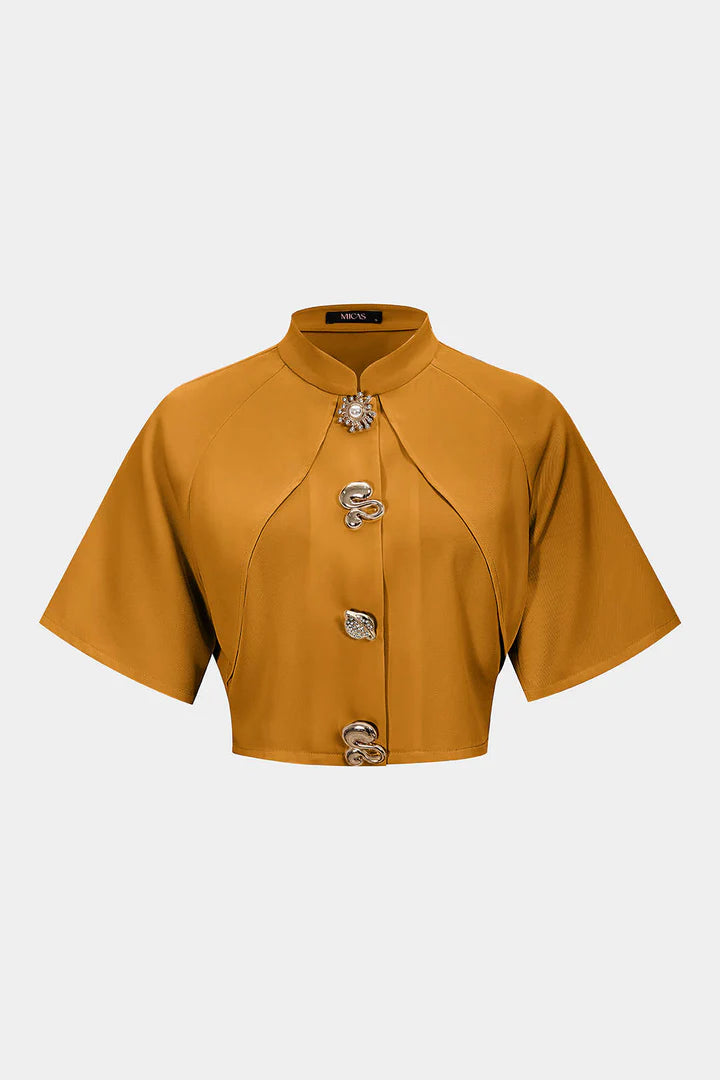Slim fit blazer met metallic textuur