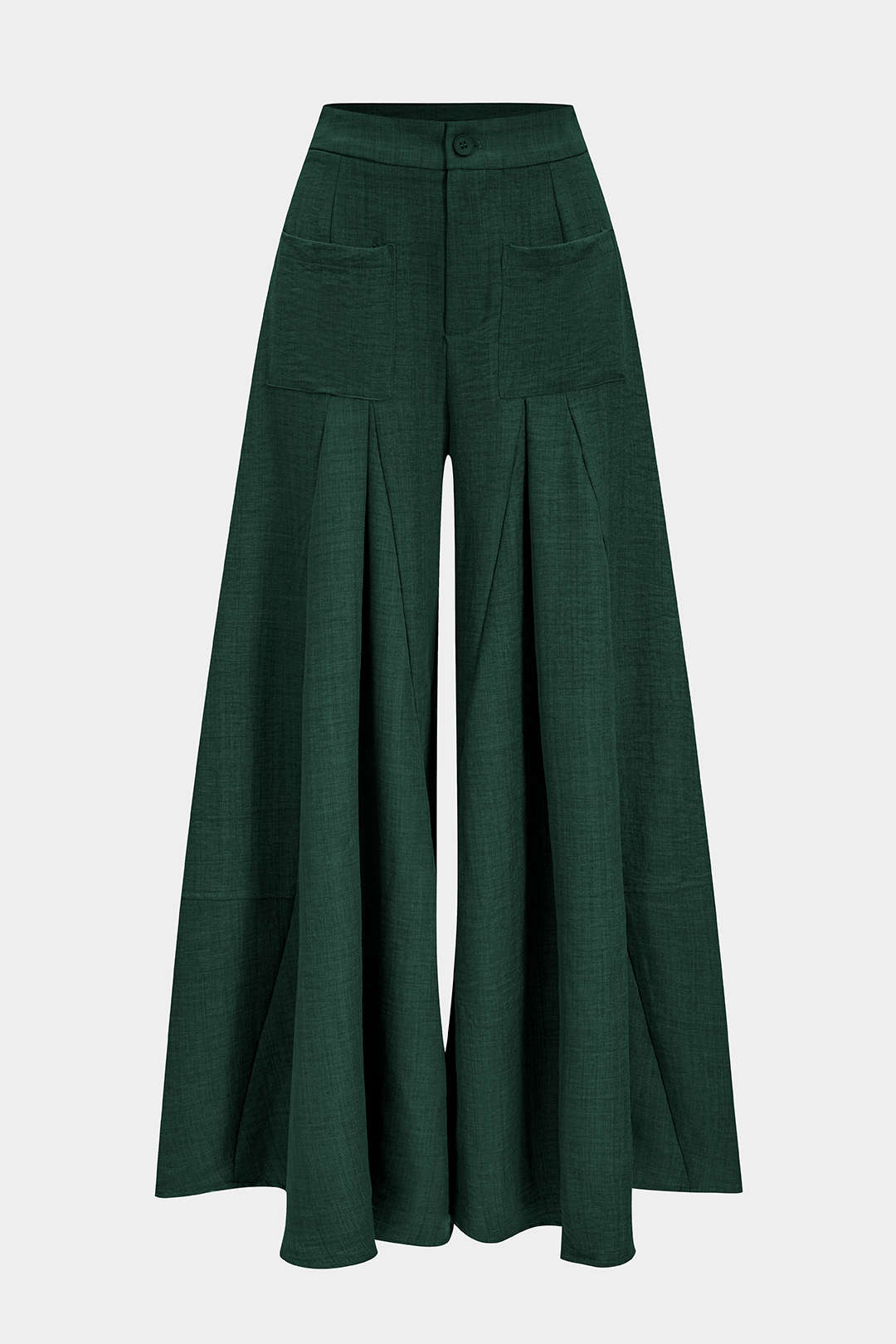 Pantalon met ruches, rits en zakken