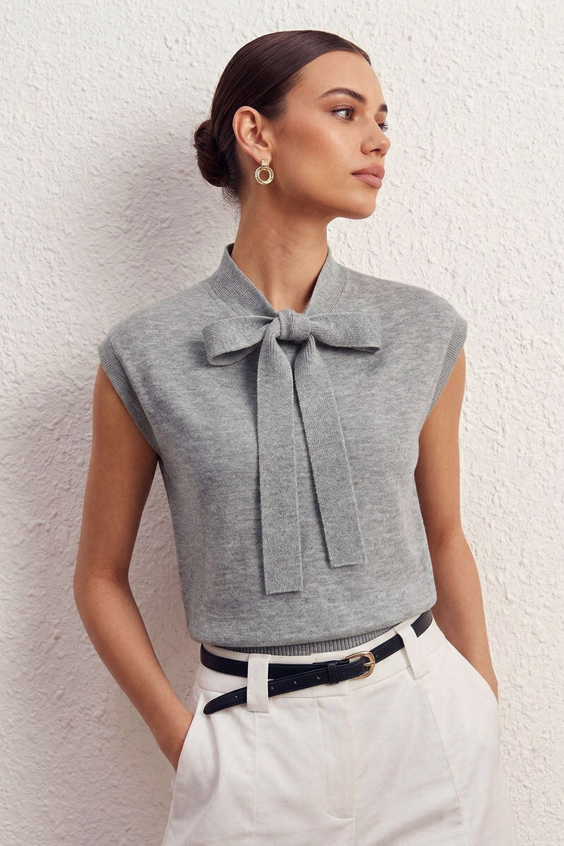 Pien - Gebreide tanktop met strik