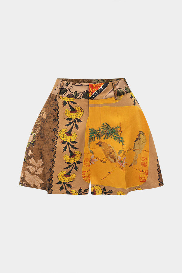Bloemenprint short