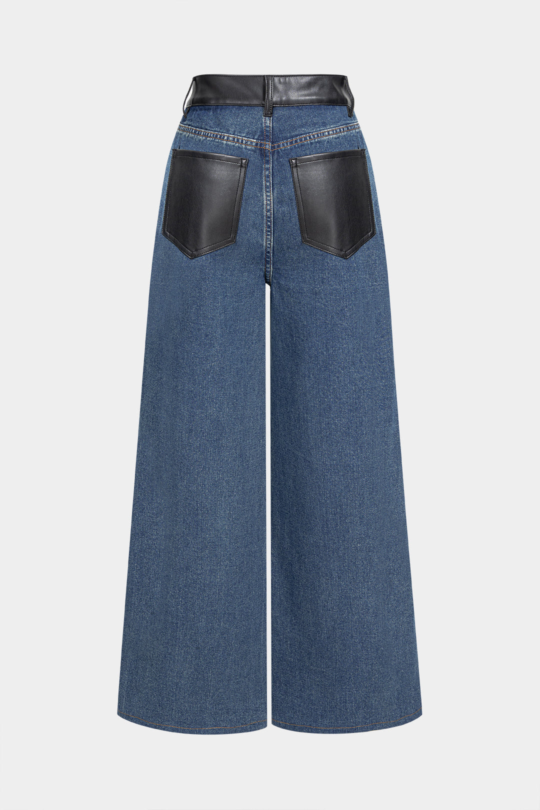 Aya - Patchwork jeans met wijde pijpen