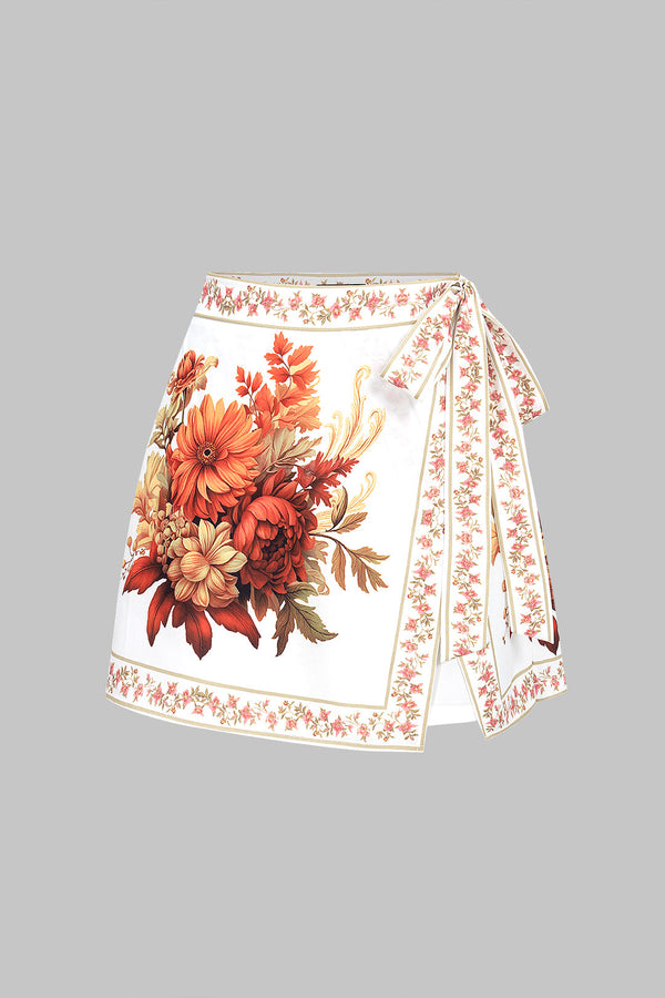 Bloemenprint asymmetrische short