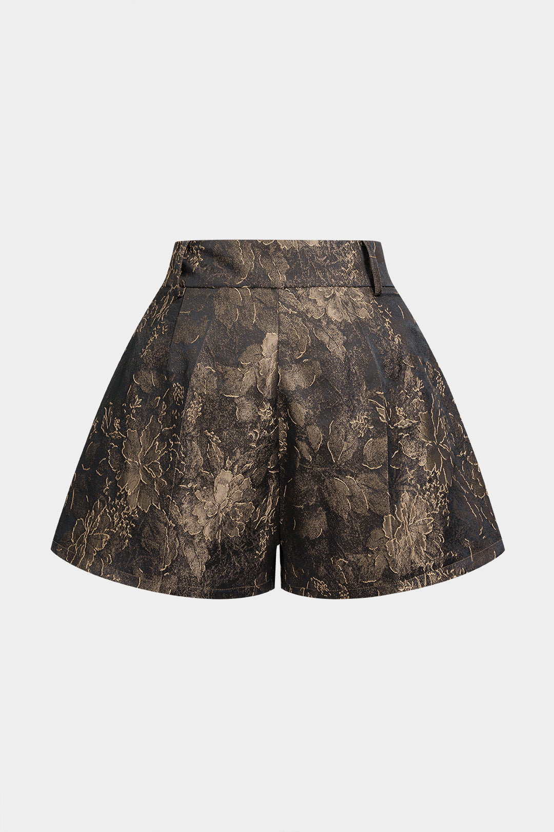 Jacquard short met wijde pijpen en zakken