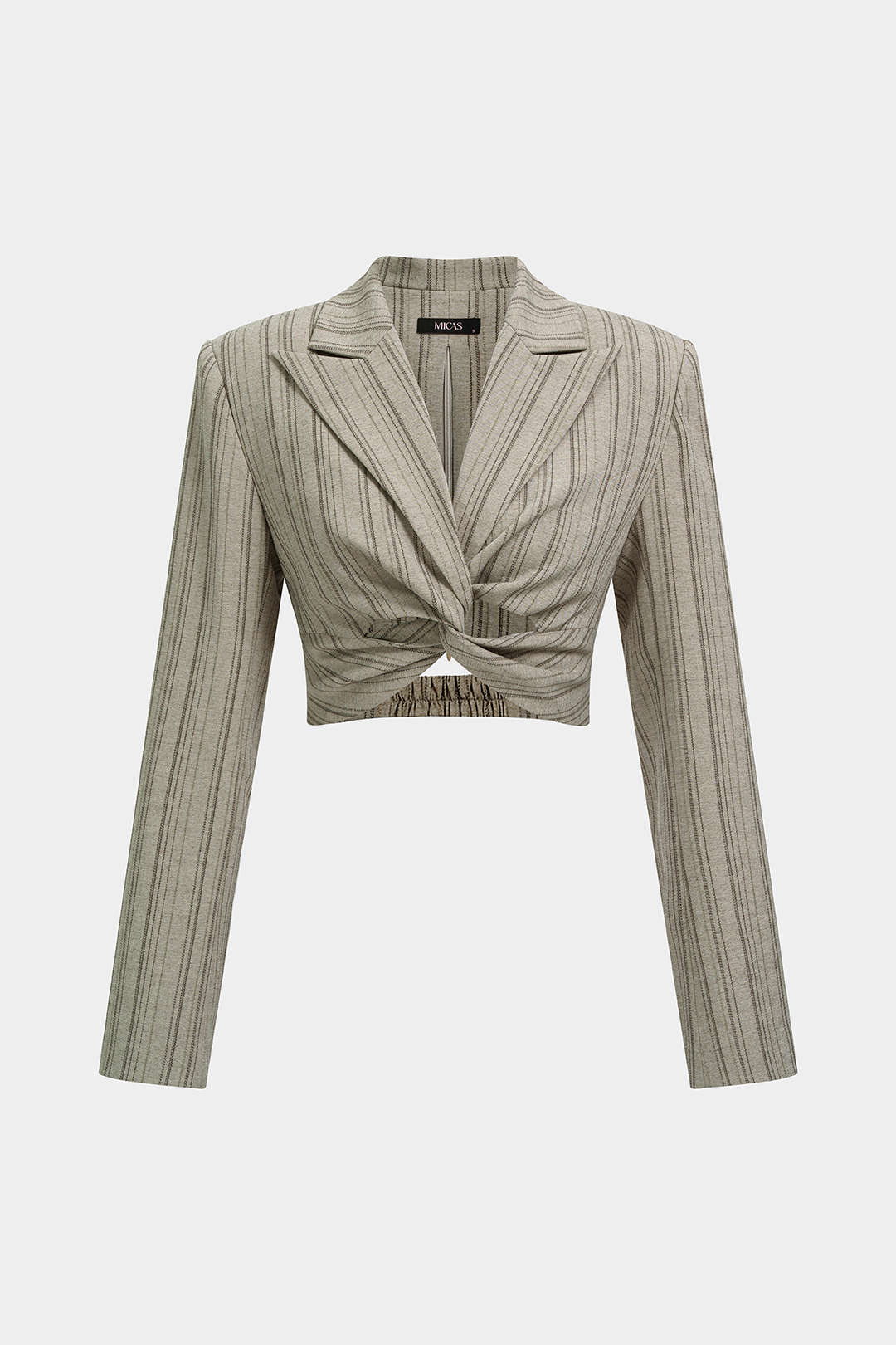 Gestreepte blazer met reverskraag en gedraaid detail