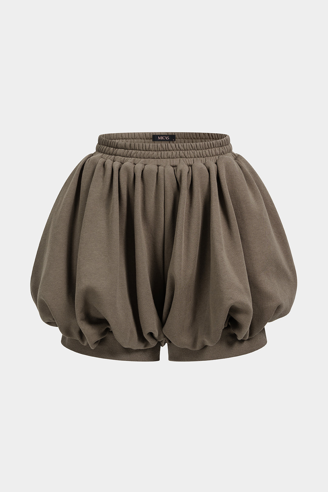 Effen short met smokwerk en ruches