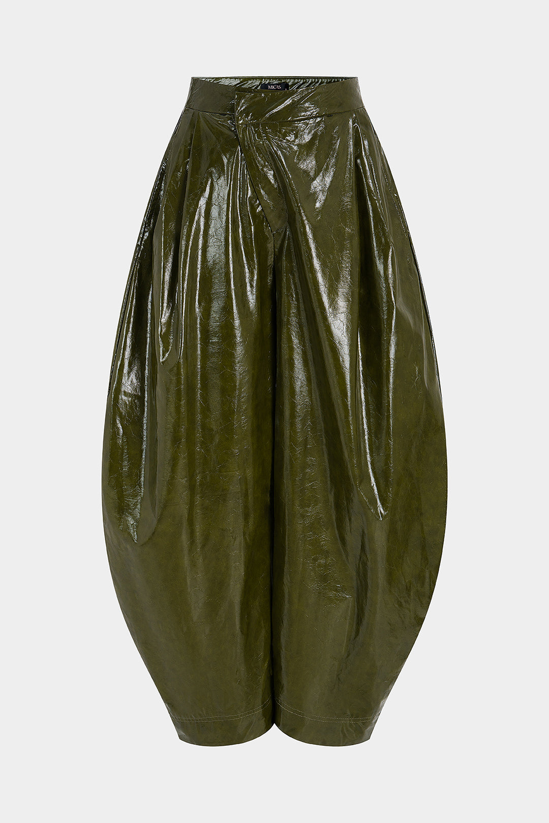 Leren-look broek met ruches