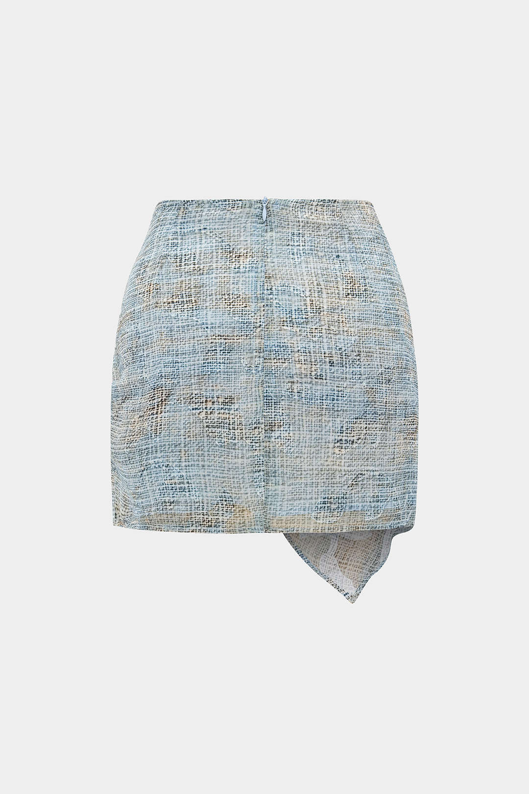 Chiffon metallic rok met rits en ruches