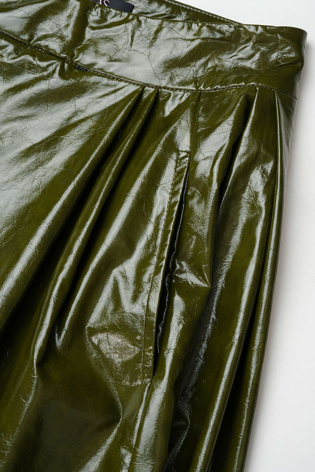 Leren-look broek met ruches