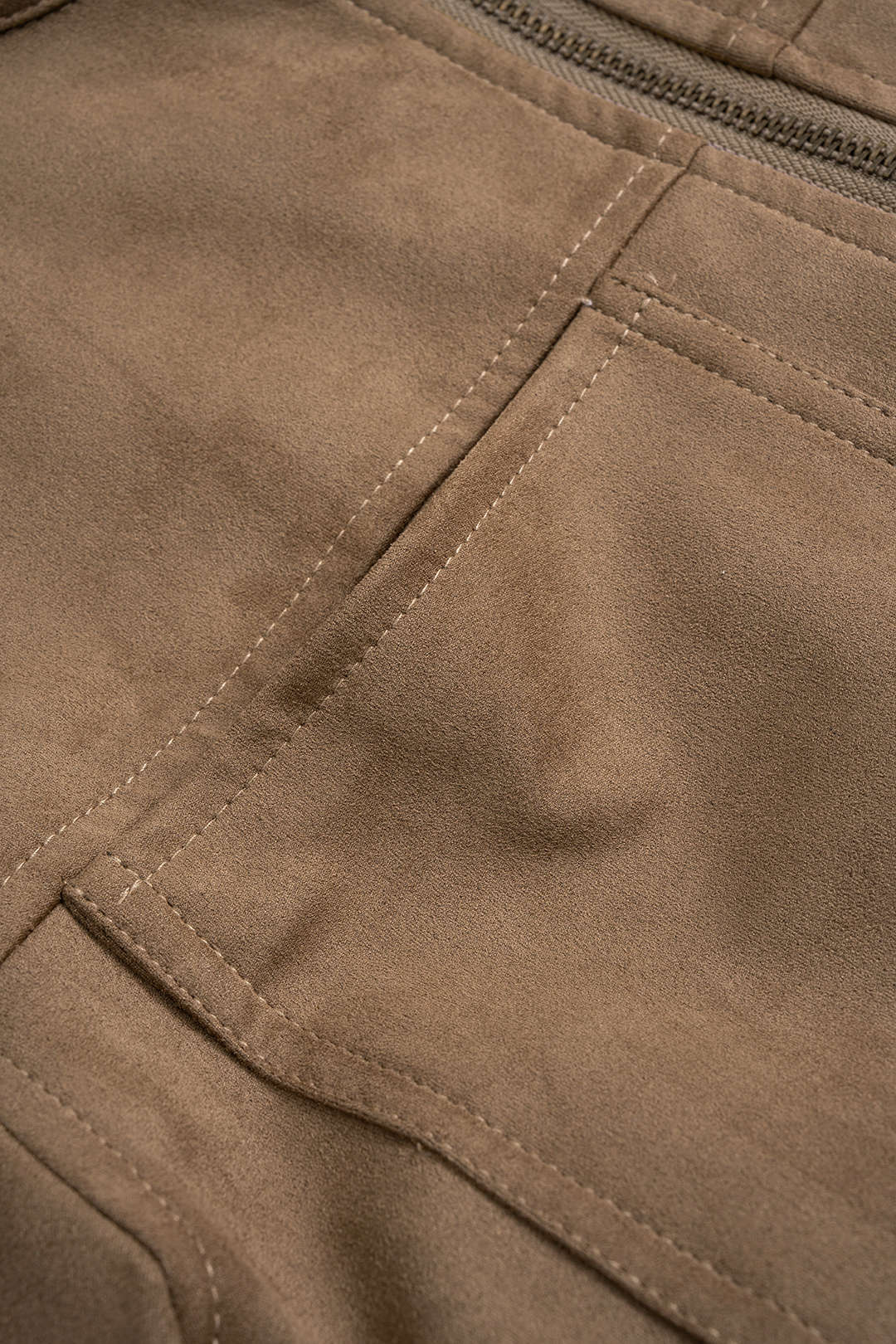 Suèd cropped jasje met kraag