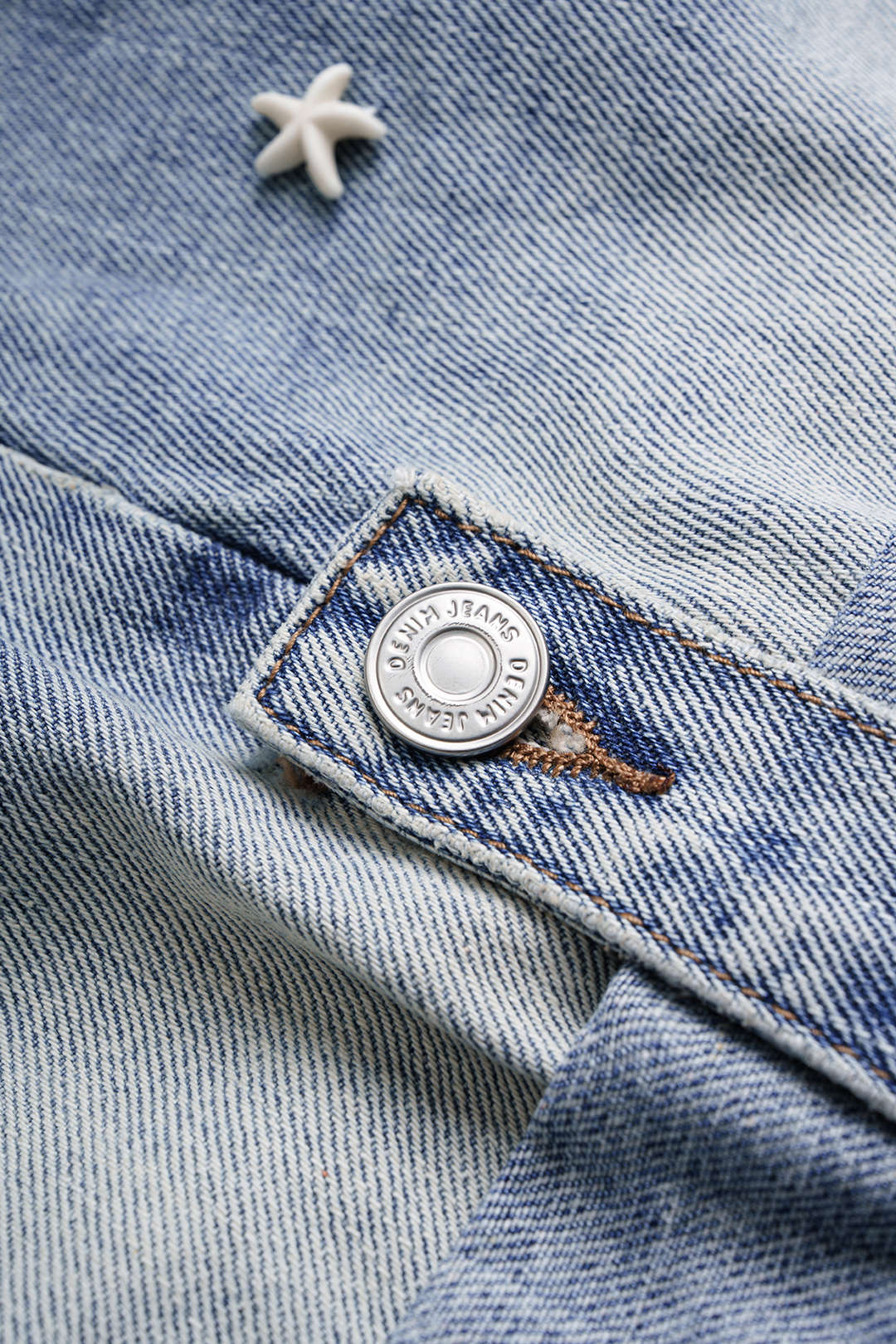 Denim short met hoge taille en wijde pijpen
